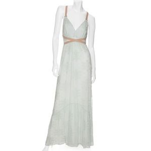 Mint embroidery maxi dress